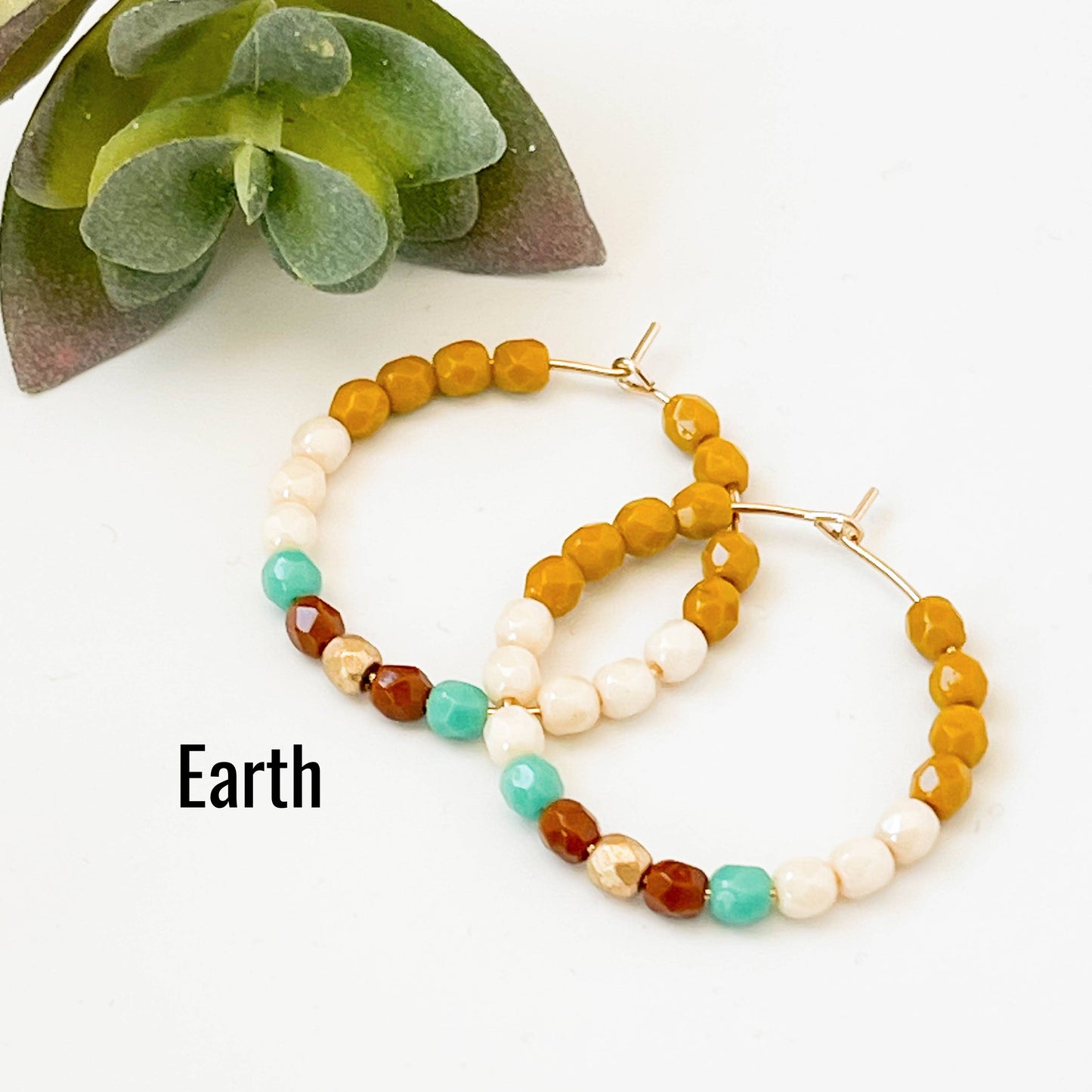 Gold Filled Hoops with Tiny Glass beads
