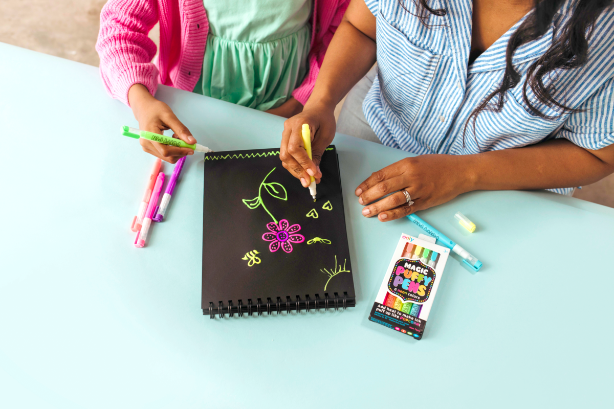 Magic Puffy Neon Pens - Set of 6
