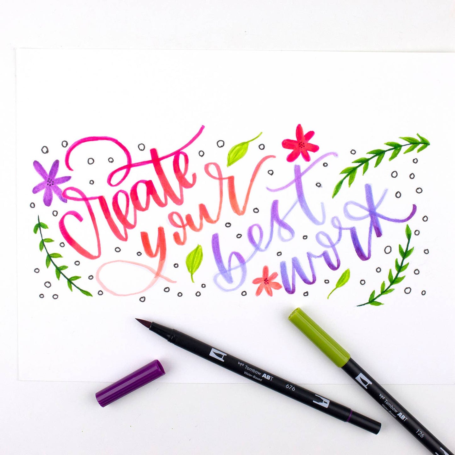 Dual Brush Pen Lettering Favorites (10-Pack + Free Fudenosuke pen)