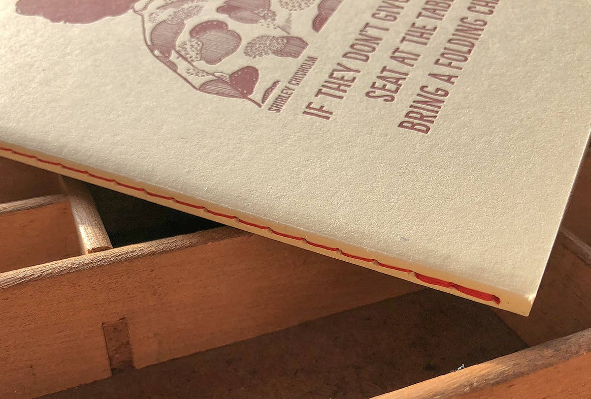 Shirley Chisholm letterpress notebook
