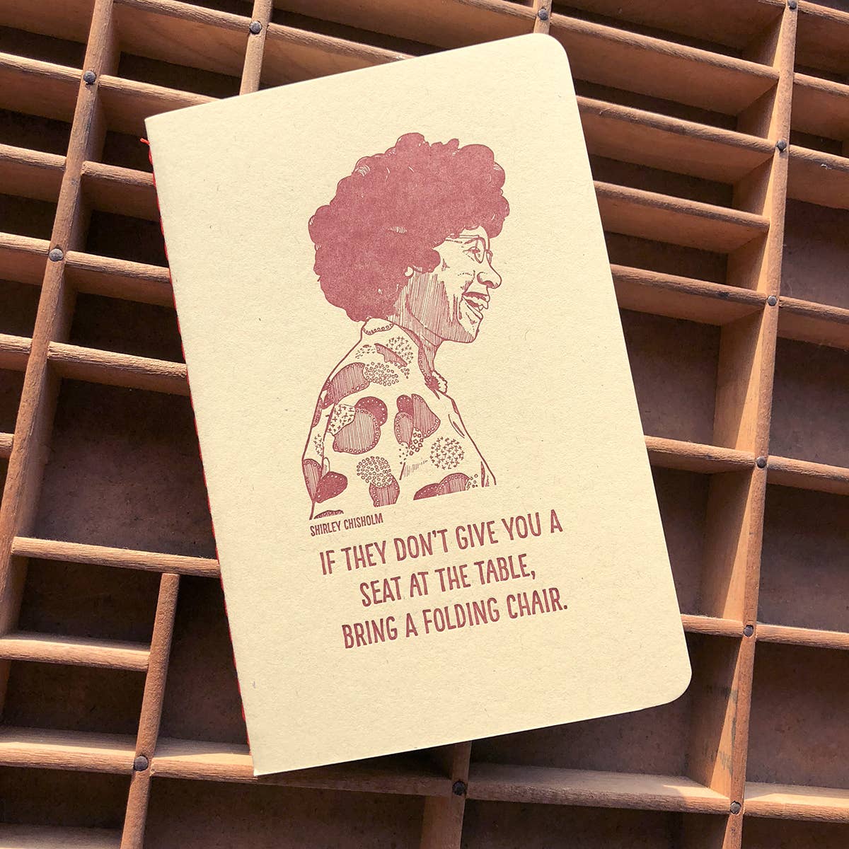 Shirley Chisholm letterpress notebook
