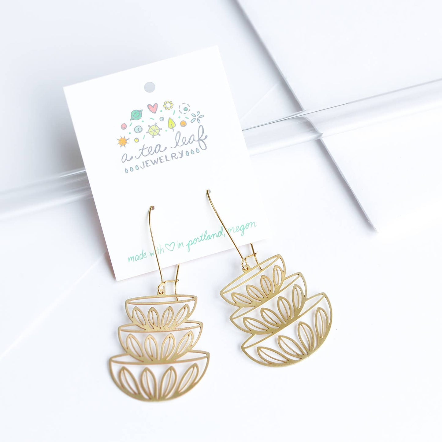 Retro Bowls Stacked Earrings | Cathrineholm Lotus Pattern