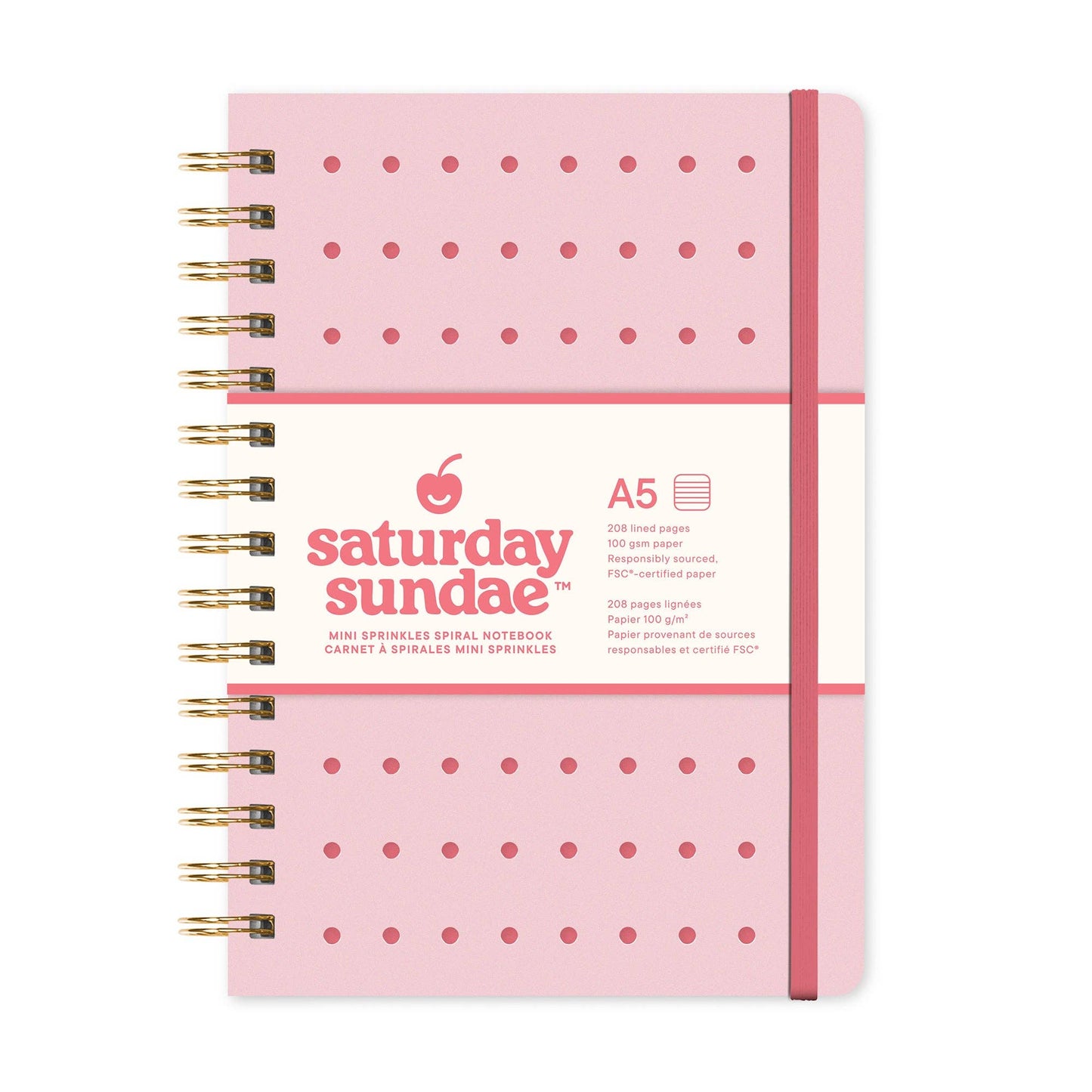 Saturday Sundae Bubble Gum Mini Sprinkles Spiral Notebook