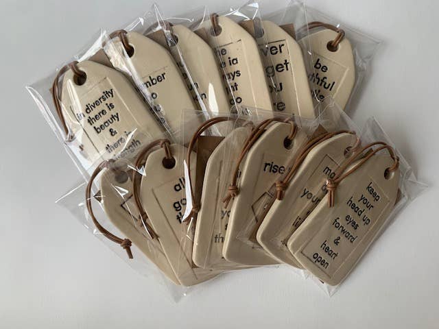 Ceramic Tag with Quote: the time is always right... MLK