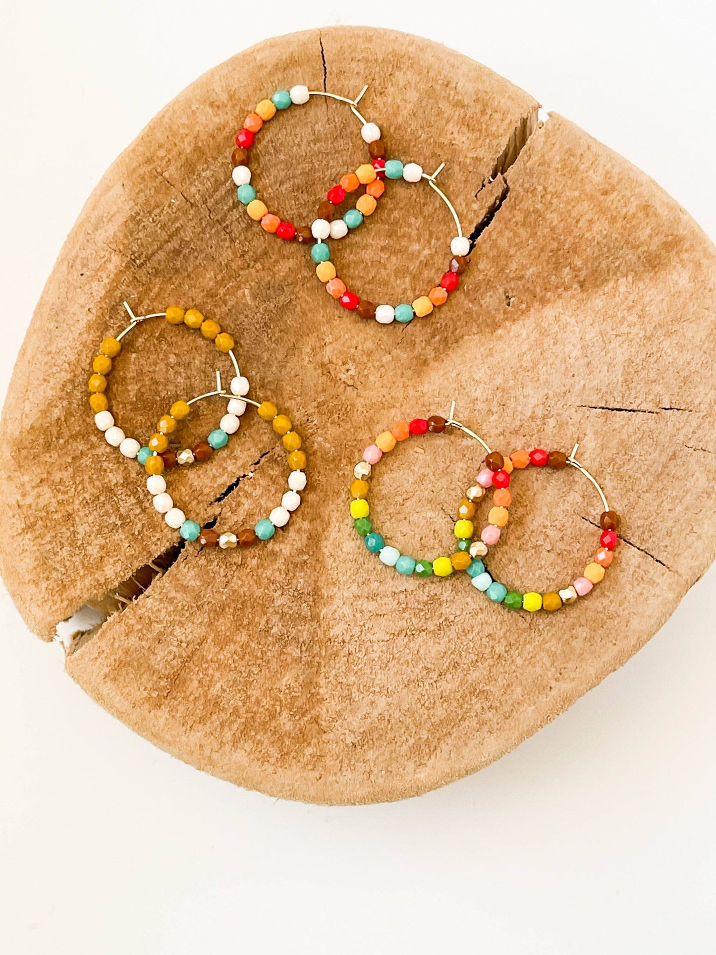Gold Filled Hoops with Tiny Glass beads