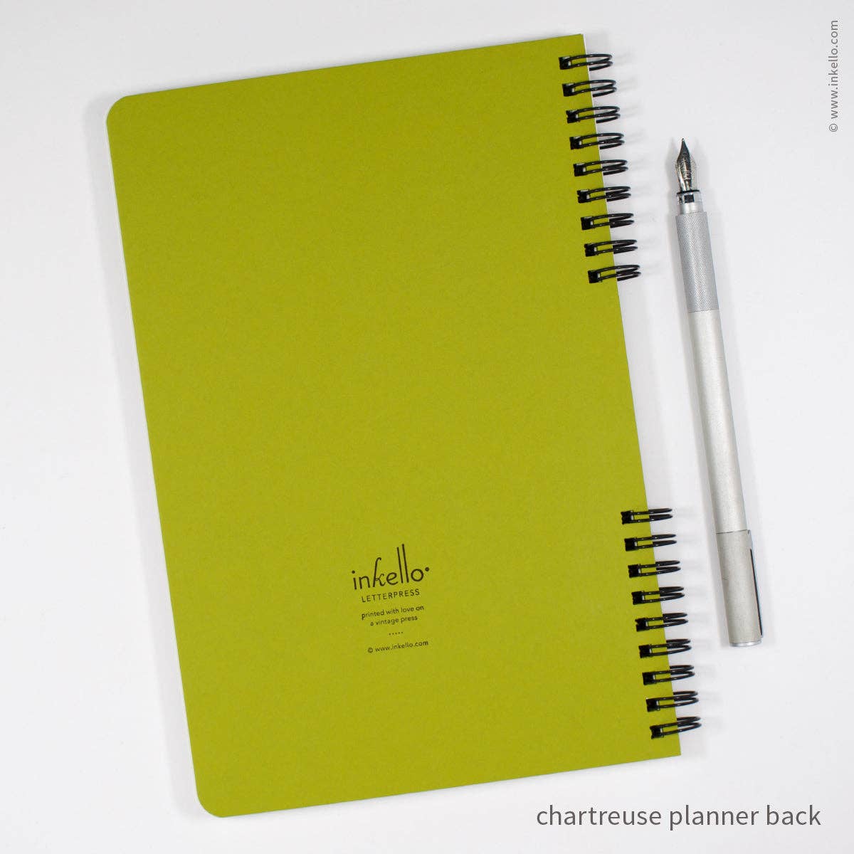 Weekly Planner with Chartreuse Cover + School Cursive