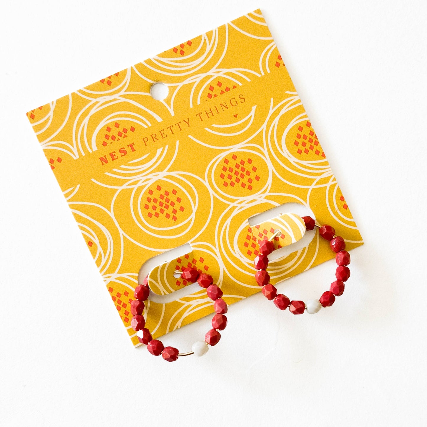 Small Colorful Gold Filled Hoops with Beads