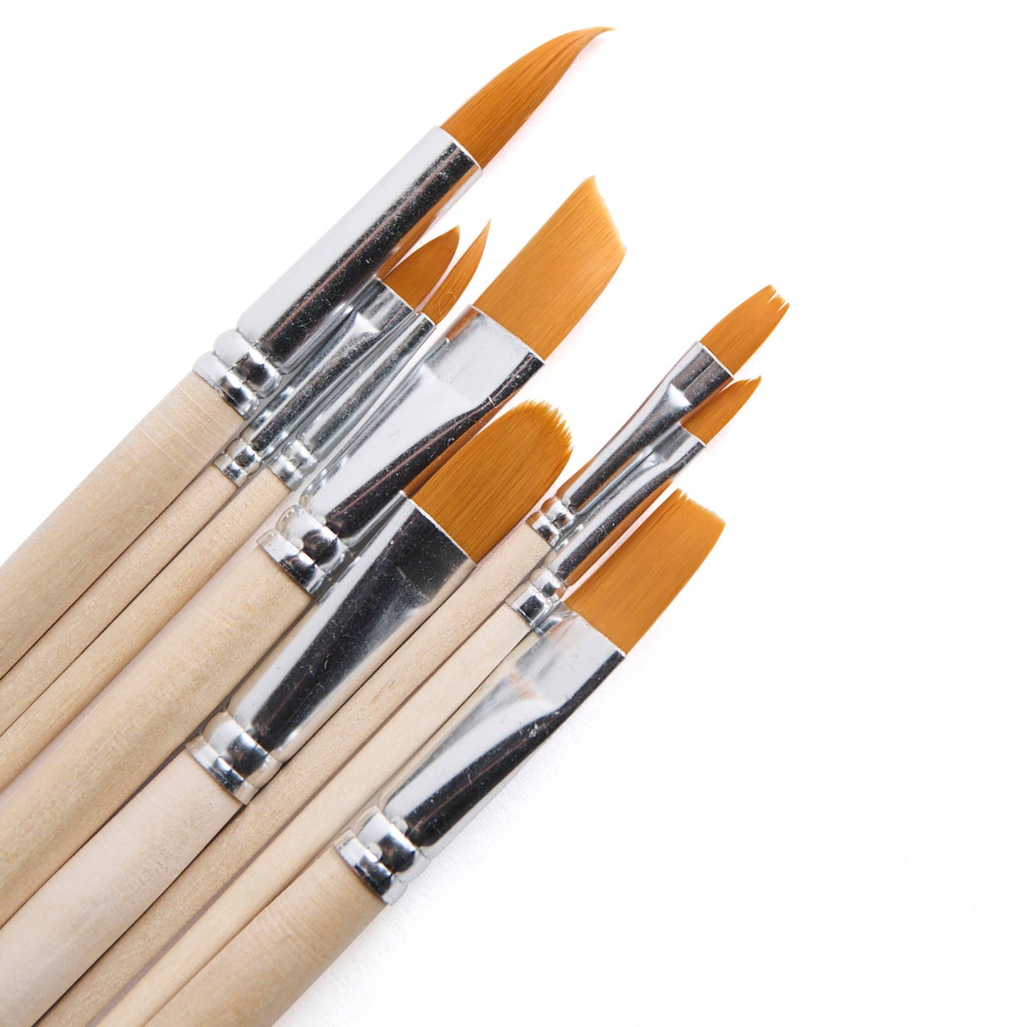 Paintbrush Set: 8 Assorted Nylon Filament Brushes in Canvas Bag