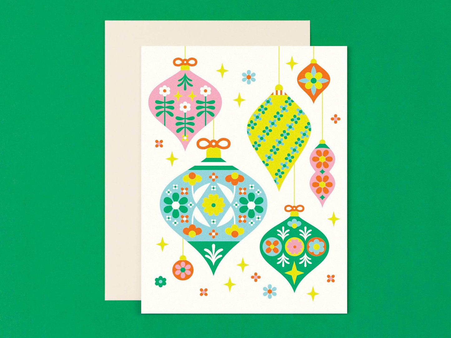 Flornaments • Retro Floral Ornaments Holiday Card Set