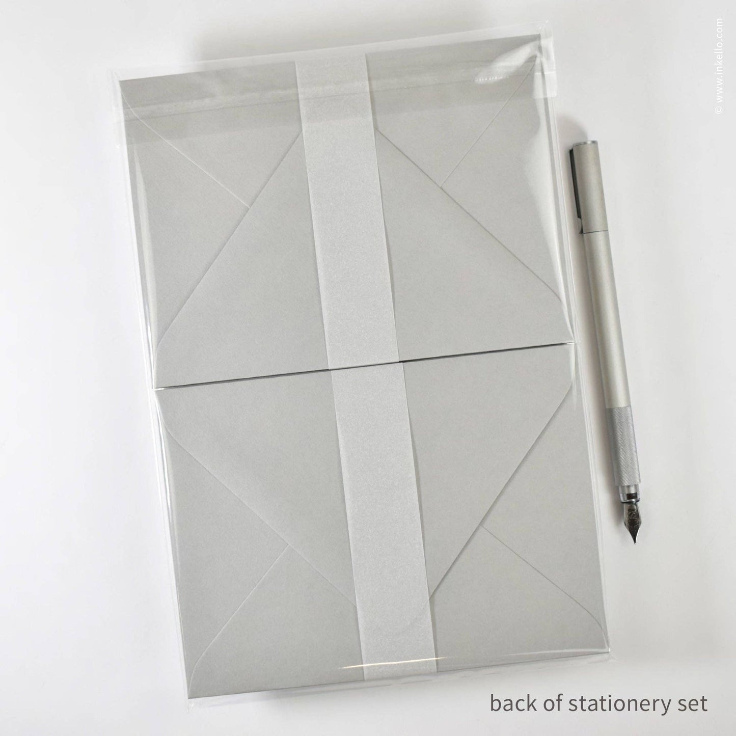 Stationery Set with Vintage Aqua Floral Ornament