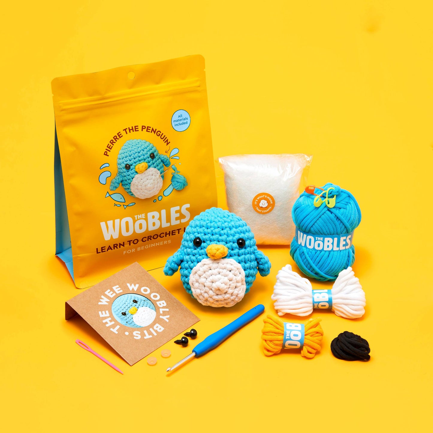 Pierre the BLUE Penguin Beginner Crochet Kit