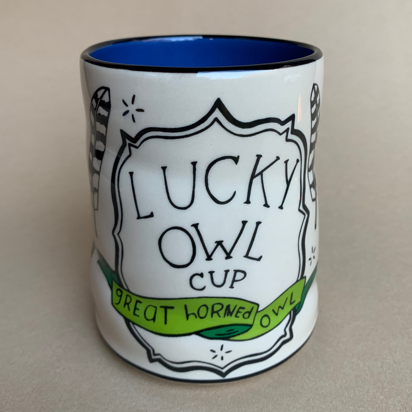 Lucky Great Horned Owl Cup - XLarge
