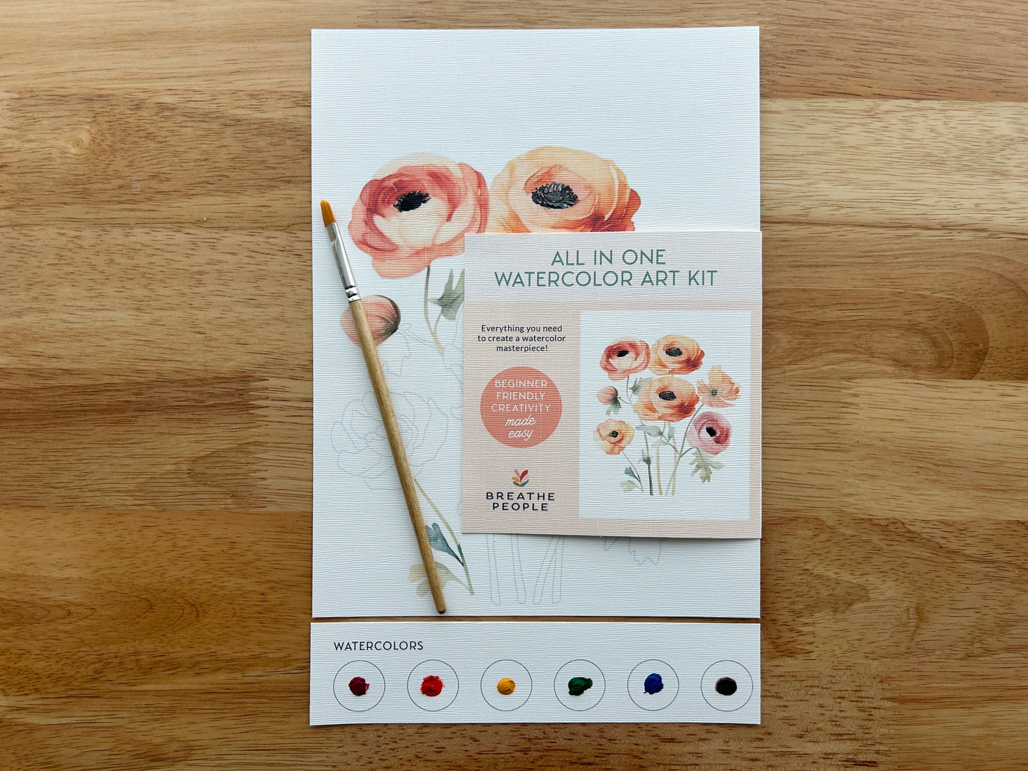 All-In-One Watercolor Kit: Ranunculus Blooms