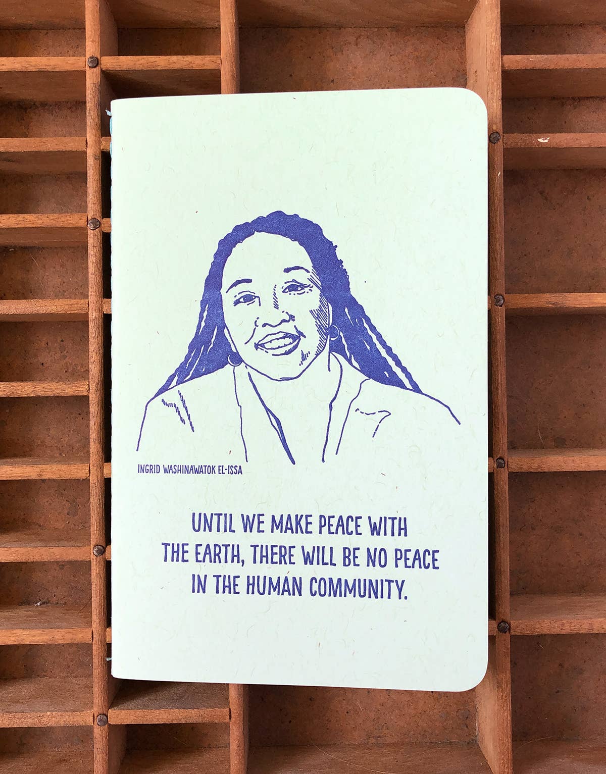 Ingrid Washinwatok El-Issa letterpress notebook