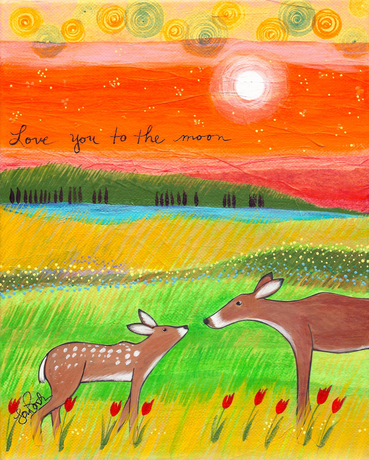 Love You to the Moon print by Lori Portka