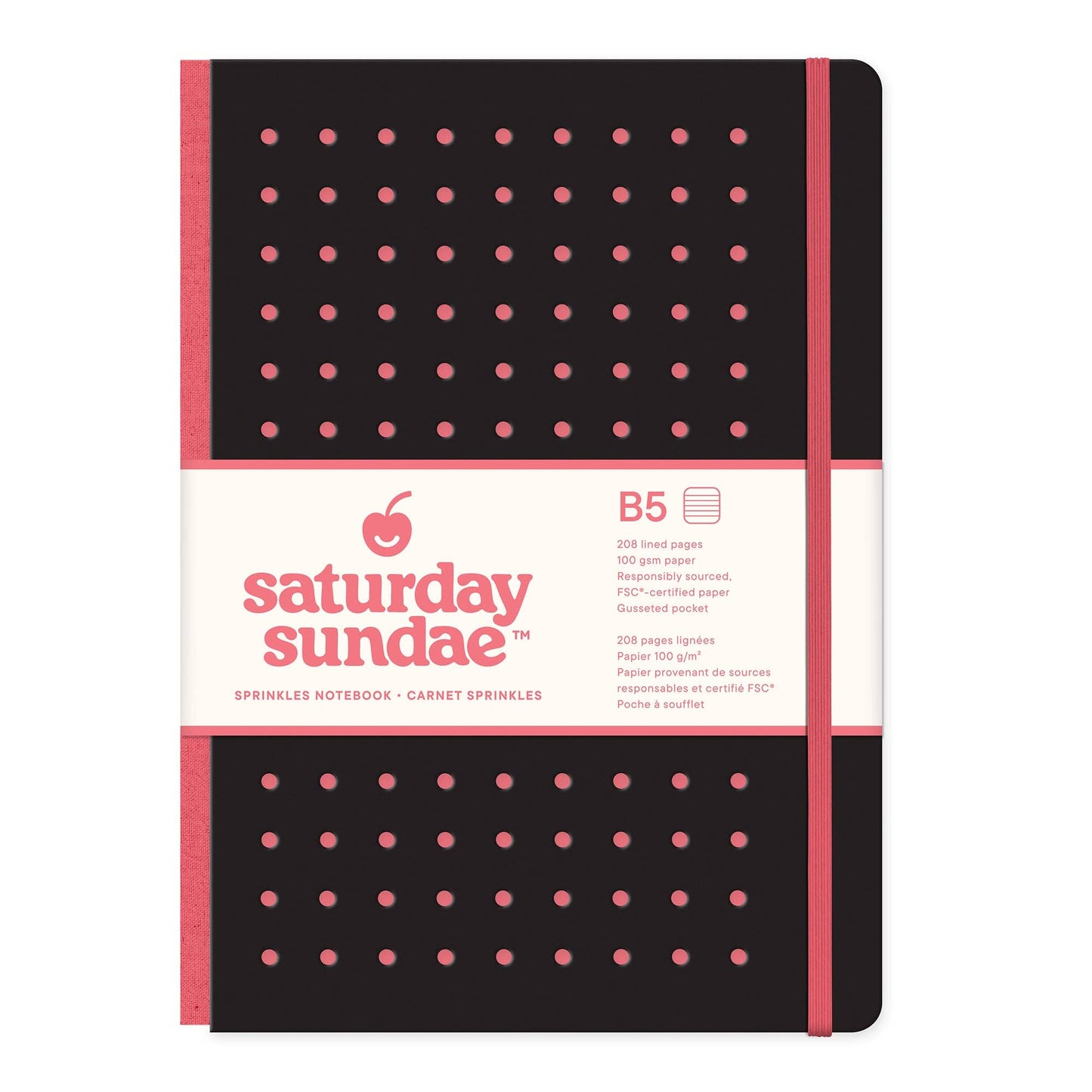 Saturday Sundae Black Cherry Sprinkles Notebook