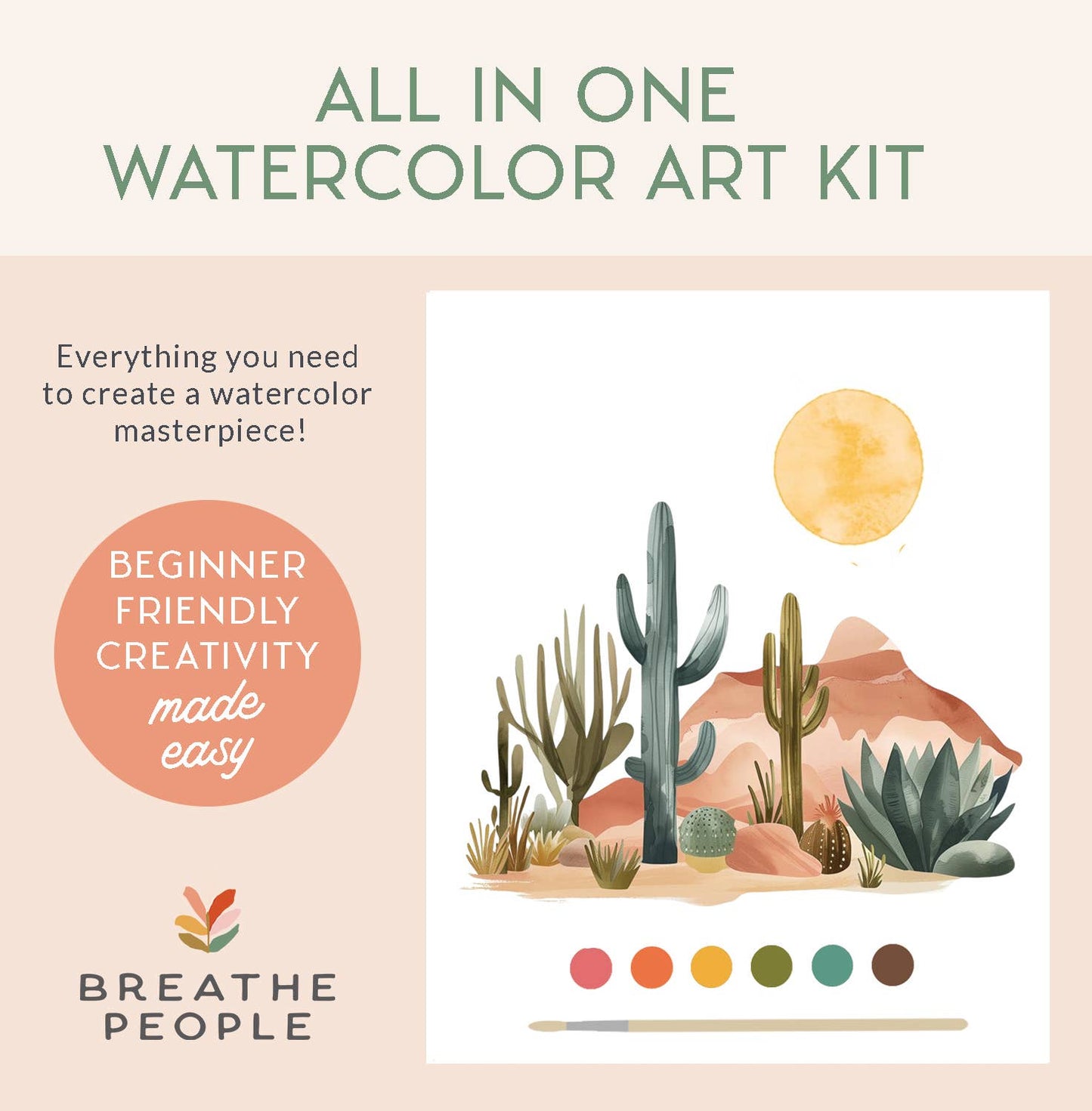 All-In-One Beginner Watercolor Kit: Desert Landscape