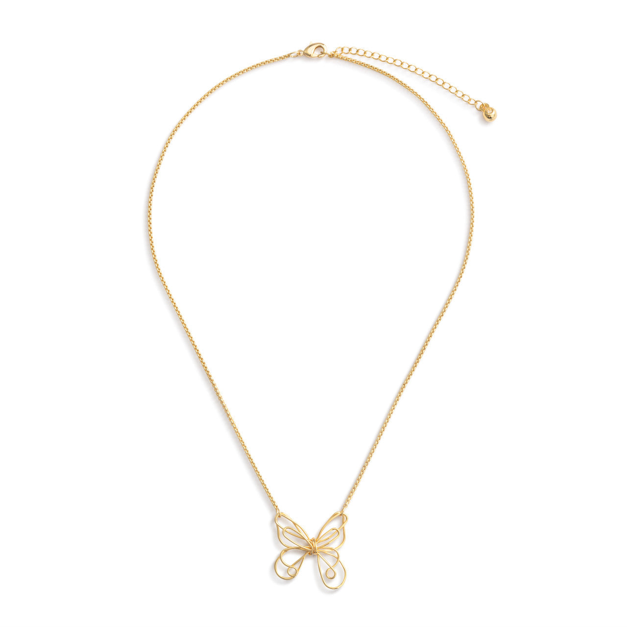 Butterfly Open Charm Gold Necklace