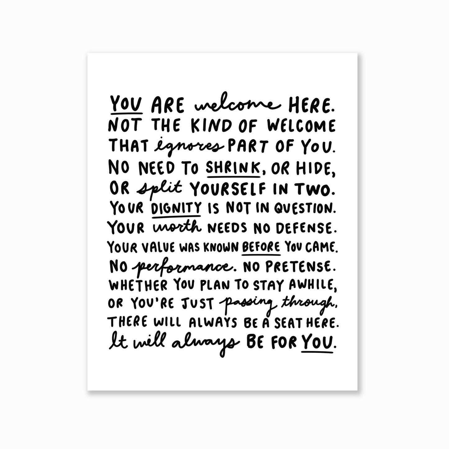 Welcome Manifesto Print