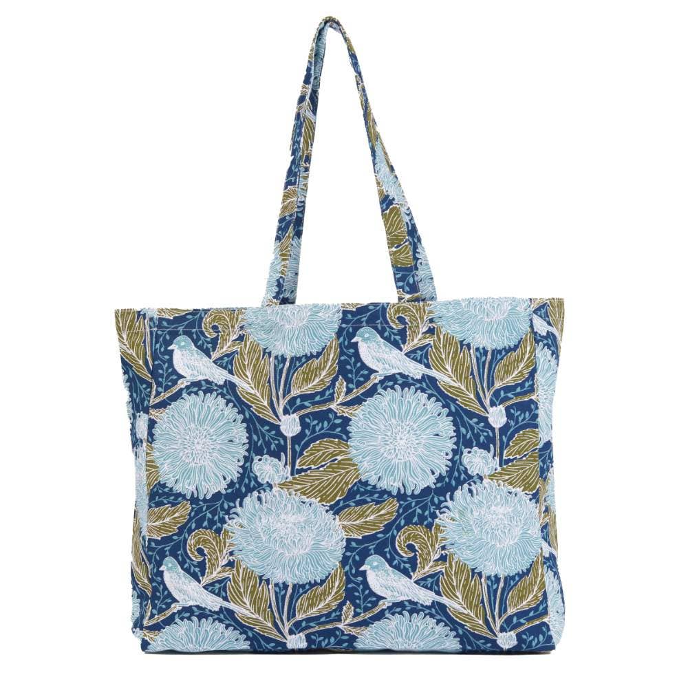 CHRYSANTHEMUM BIRD Little Shopper Tote Bag