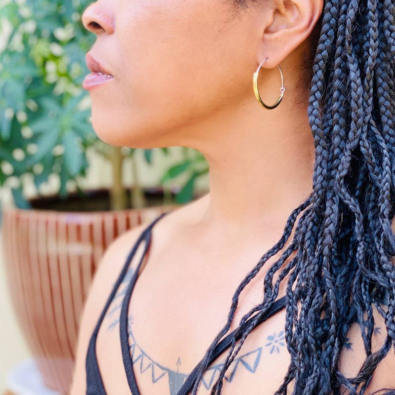 Tube Small Brass Hoops :: Mind's Eye Design Earrings