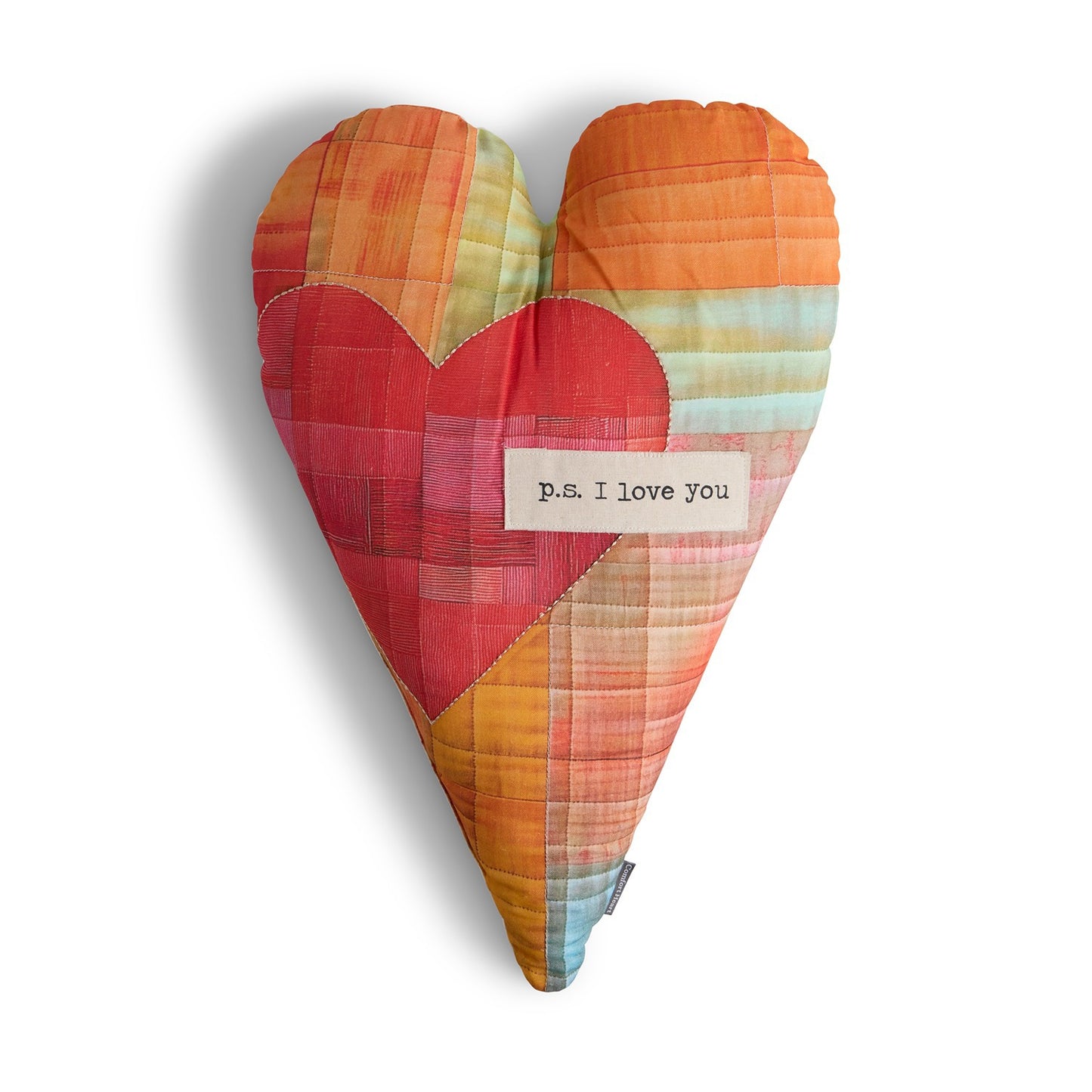 PS I Love You Heart Huggable Quilt Pillow