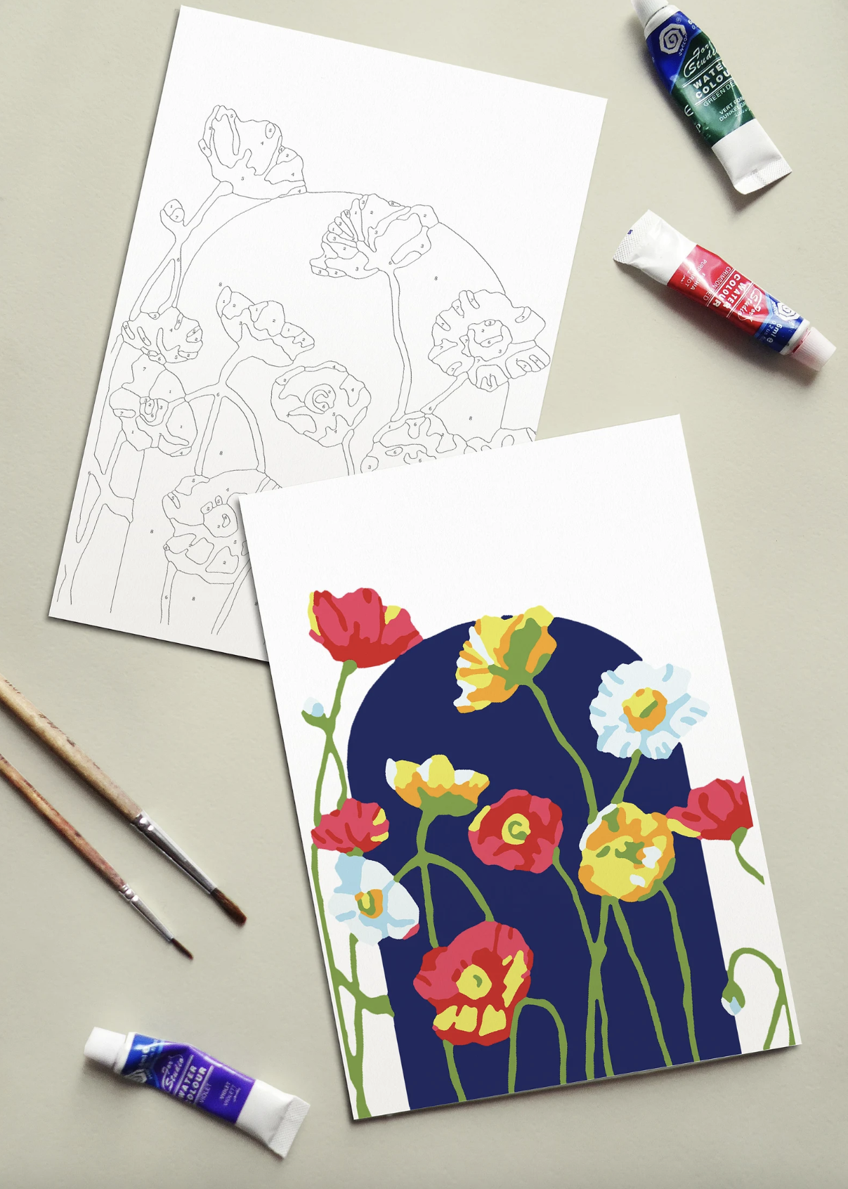 Field of Poppies Paint-By-Numbers kit