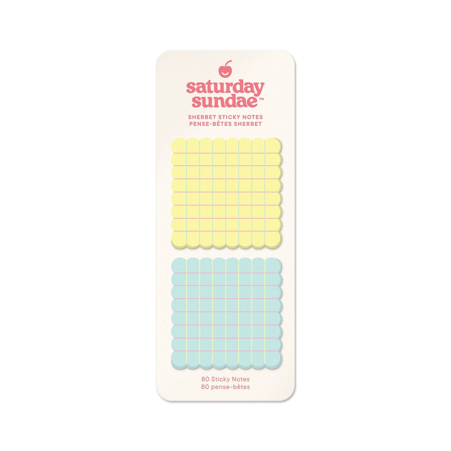 Saturday Sundae Pastel Plaid Sherbet Sticky Notes & Sticky Flags