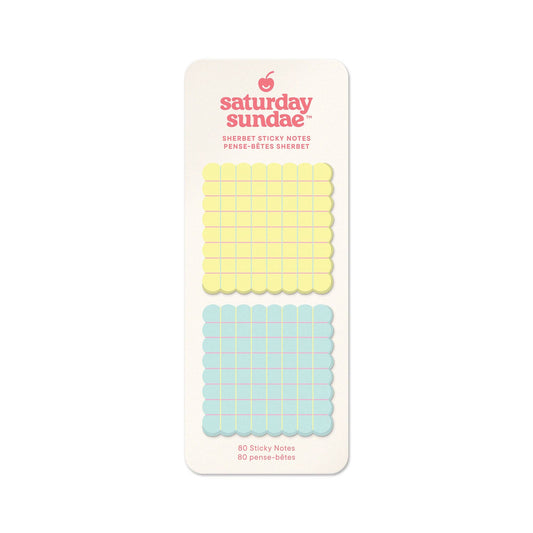 Saturday Sundae Pastel Plaid Sherbet Sticky Notes & Sticky Flags