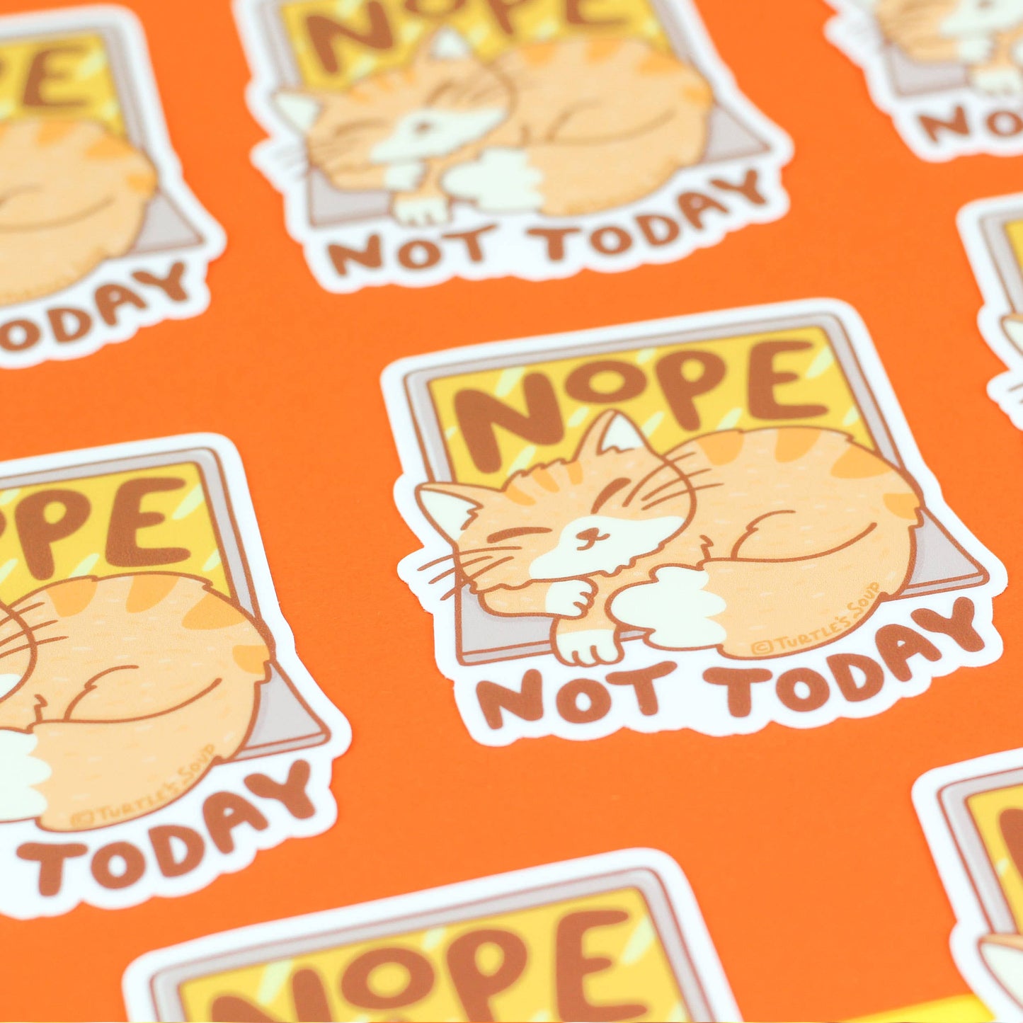 Nope Not Today Kitty Cat Holiday Gift Vinyl Sticker
