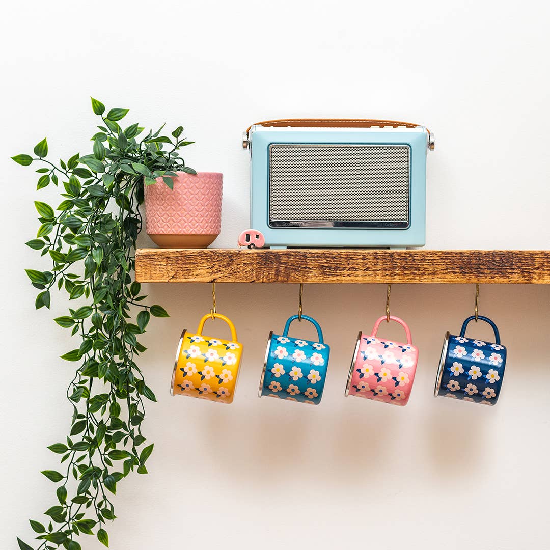 Enamelhappy floral enamel mugs