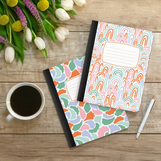 Rainbow Abstract Composition Book Duo