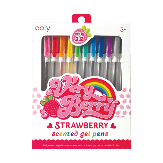 Very Berry: Strawberry Scented Gel Pens (Set of 12)