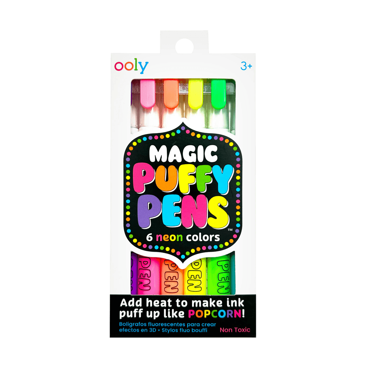 Magic Puffy Neon Pens - Set of 6