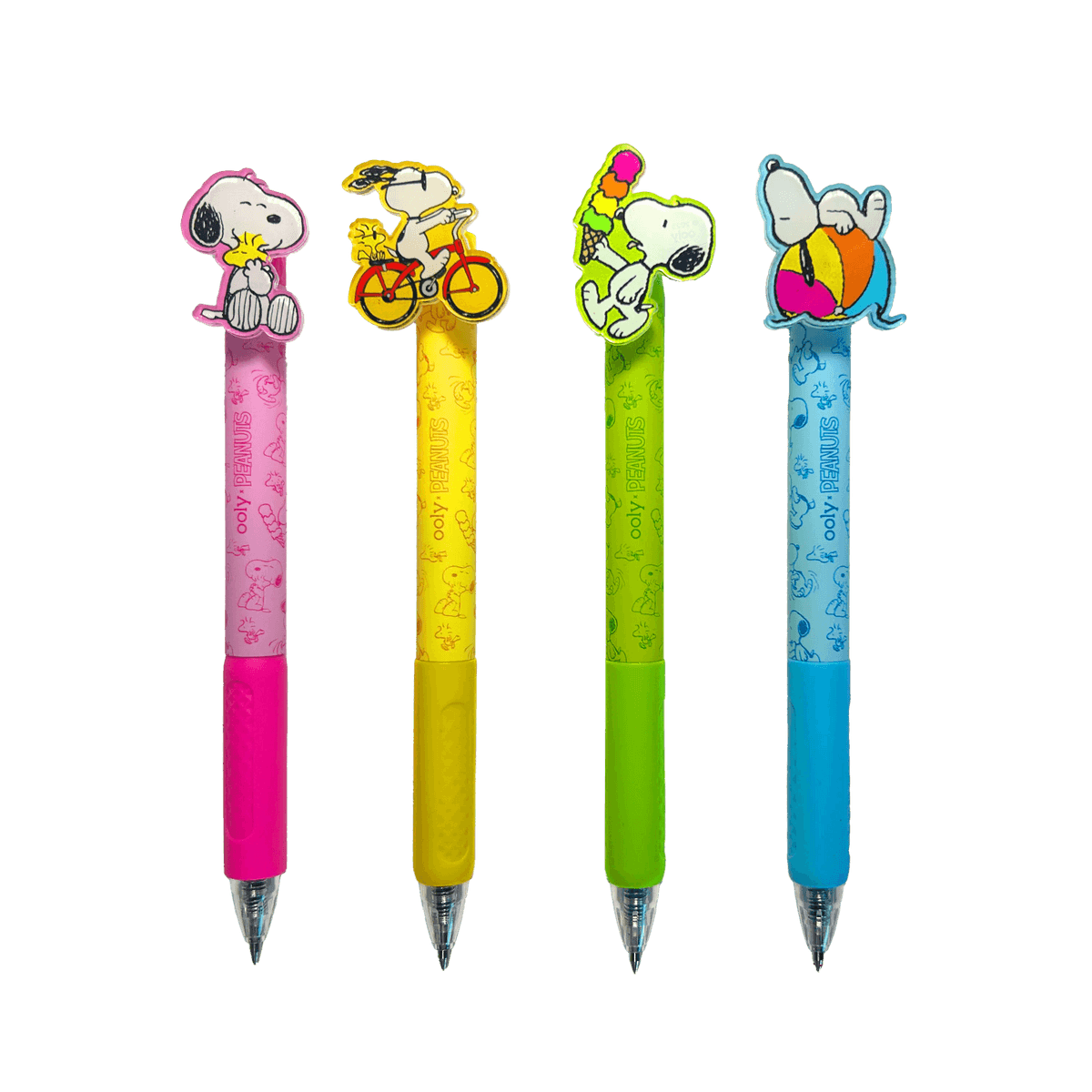 OOLY x Peanuts: Black Ink Retractable Gel Pens (Set of 4)