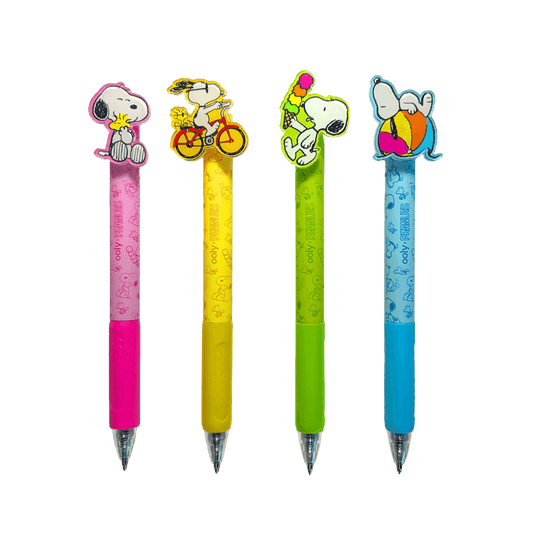 OOLY x Peanuts: Black Ink Retractable Gel Pens (Set of 4)