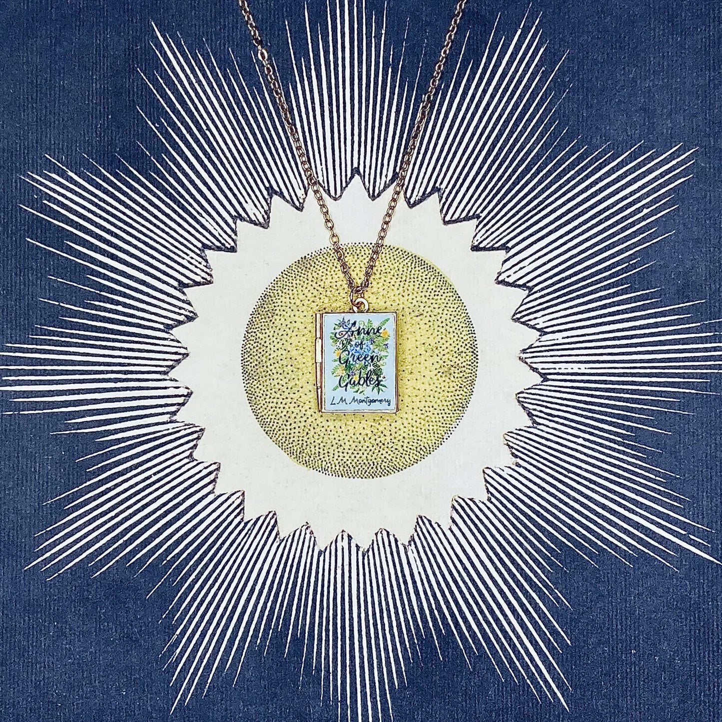 Book Locket Anne of Green Gables - Light Green Bouquet