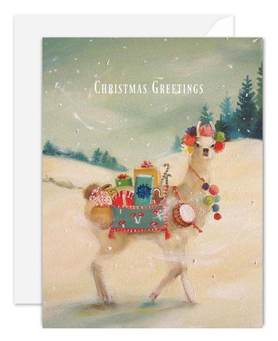 The Northern Christmas Llama Card Box Set of 8