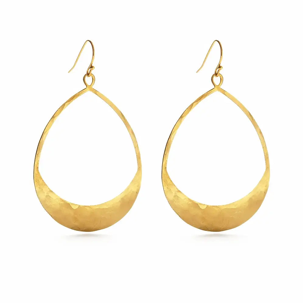 Hammered Brass Teardrop Earrings. Mind’s Eye Design.