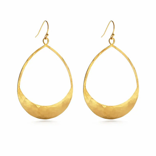 Hammered Brass Teardrop Earrings. Mind’s Eye Design.