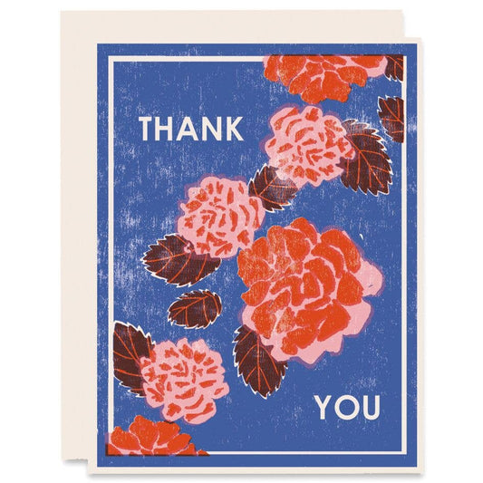 Red Peonies Thank You Card -Boxed Set of 6