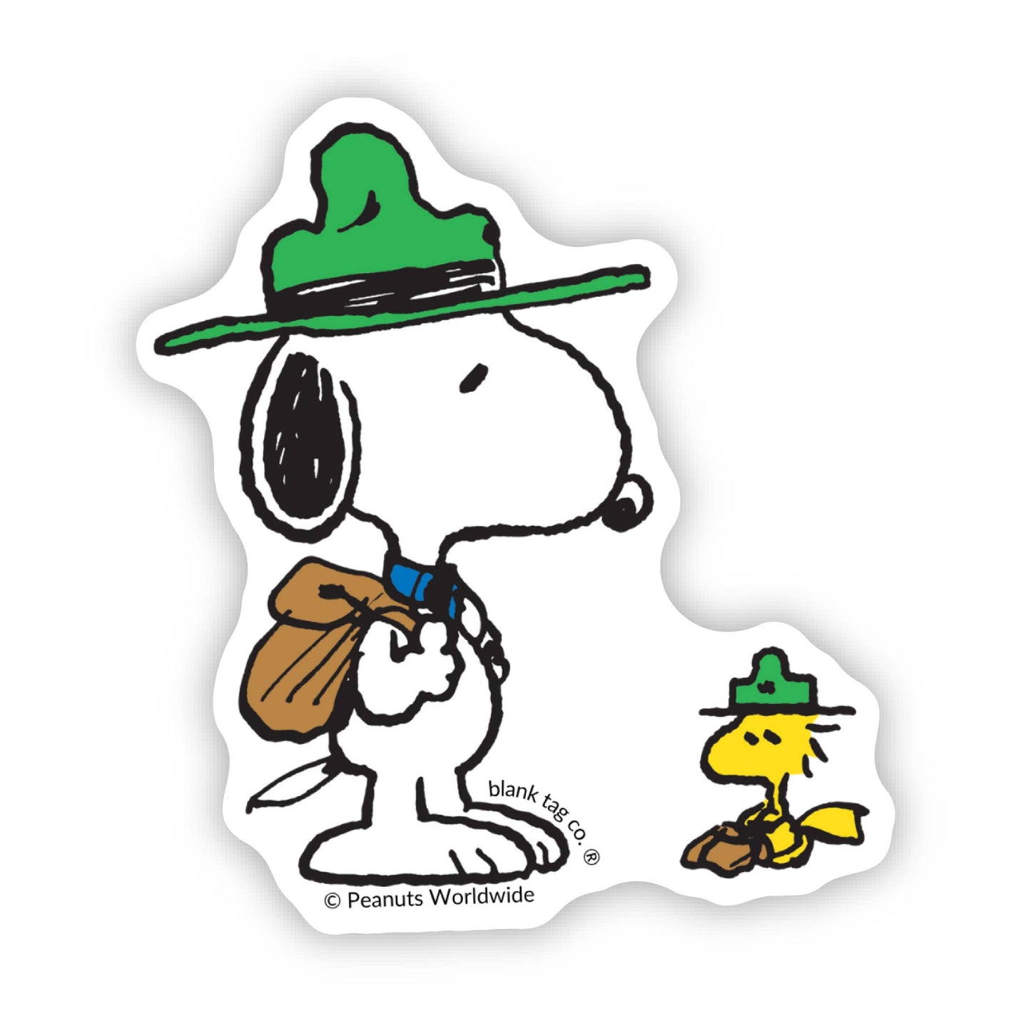 Peanuts® Waterproof Sticker - Camping Snoopy and Woodstock