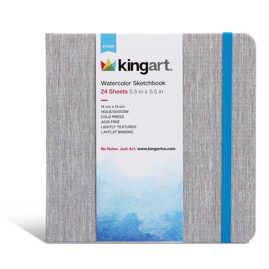 KINGART Hardcover Square Watercolor Sketchbook: 5.5” x 5.5”