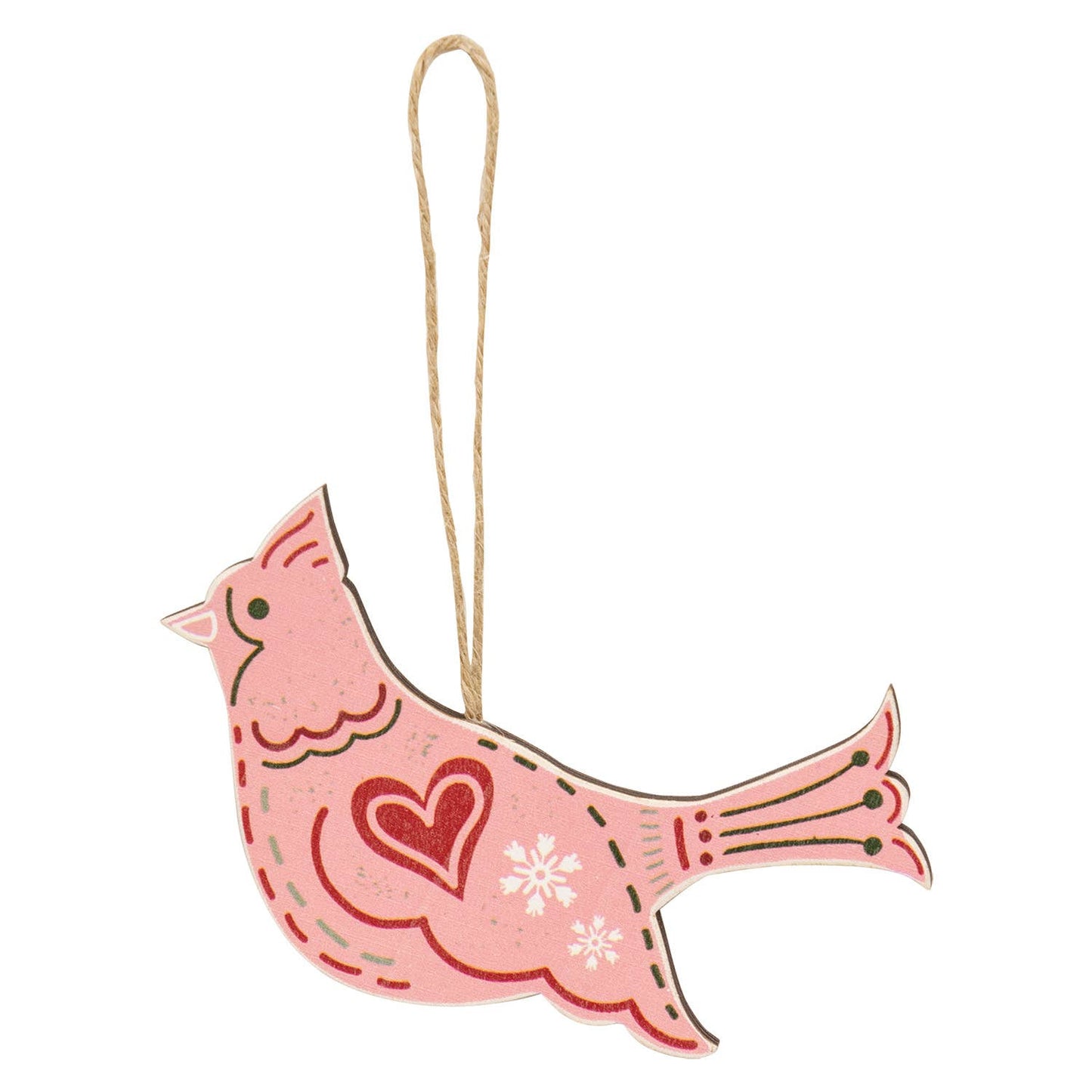 Wooden Yuletide Folklore Bird Ornament