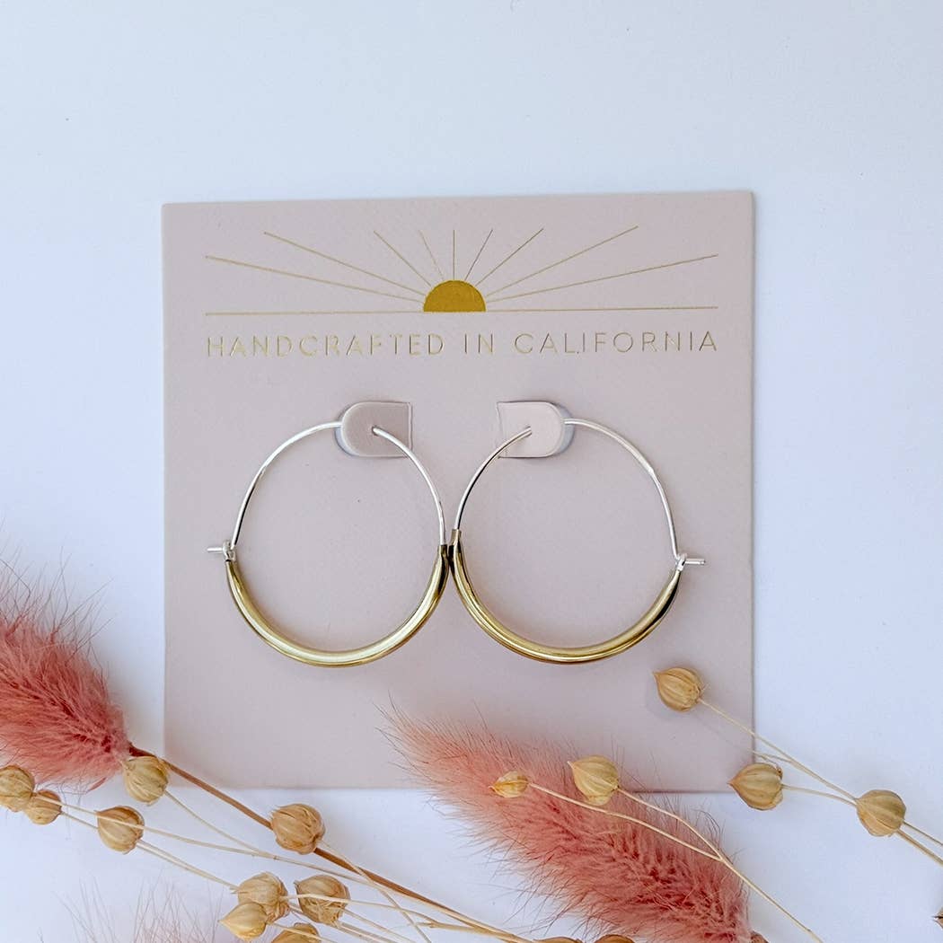 Tube Small Brass Hoops :: Mind's Eye Design Earrings