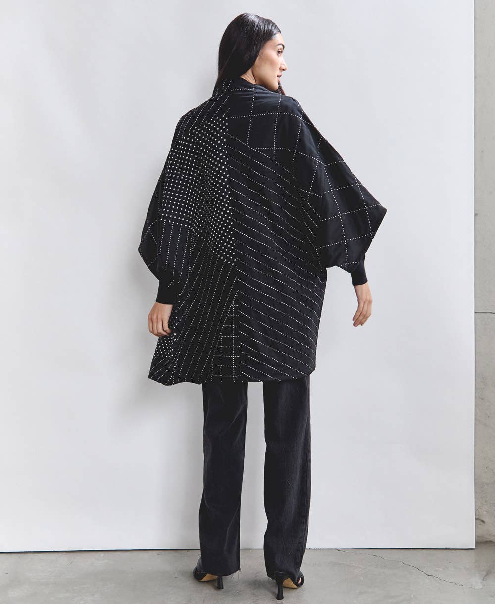 Quilted Cocoon Jacket - Charcoal