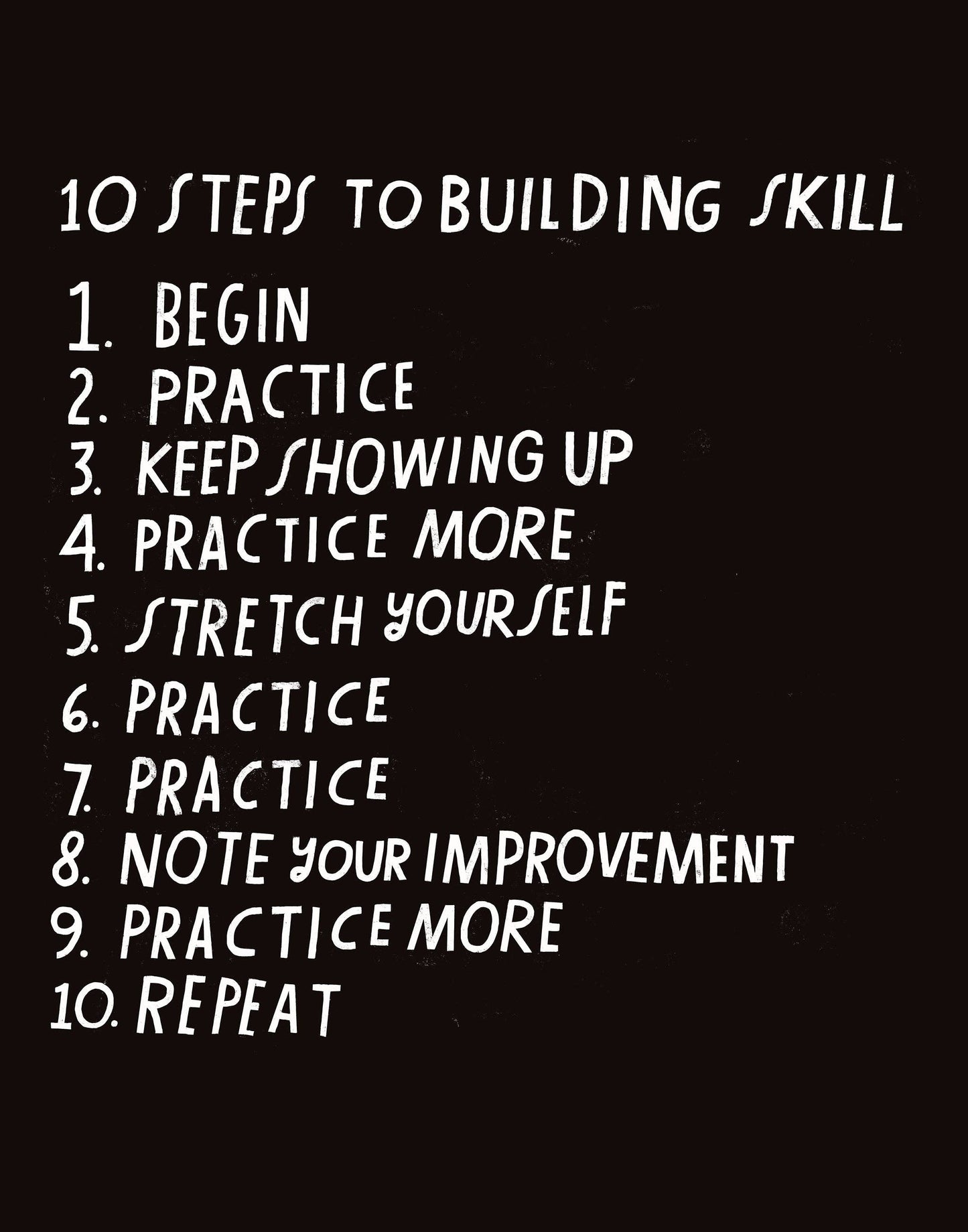 10 Steps to Building Skill - Art Print