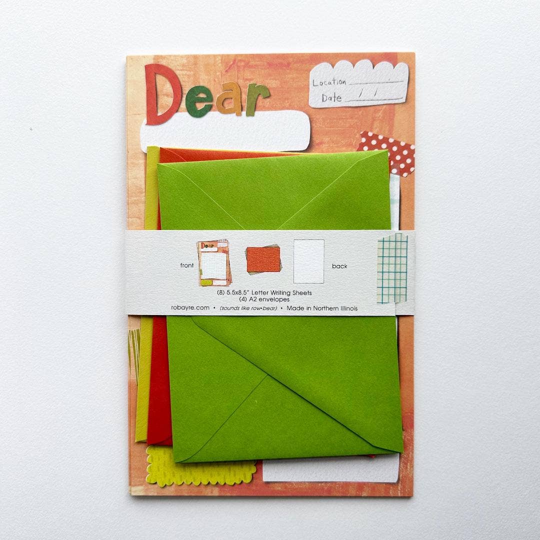 Collage Stationery Letter Paper and Envelope Set by Robayre