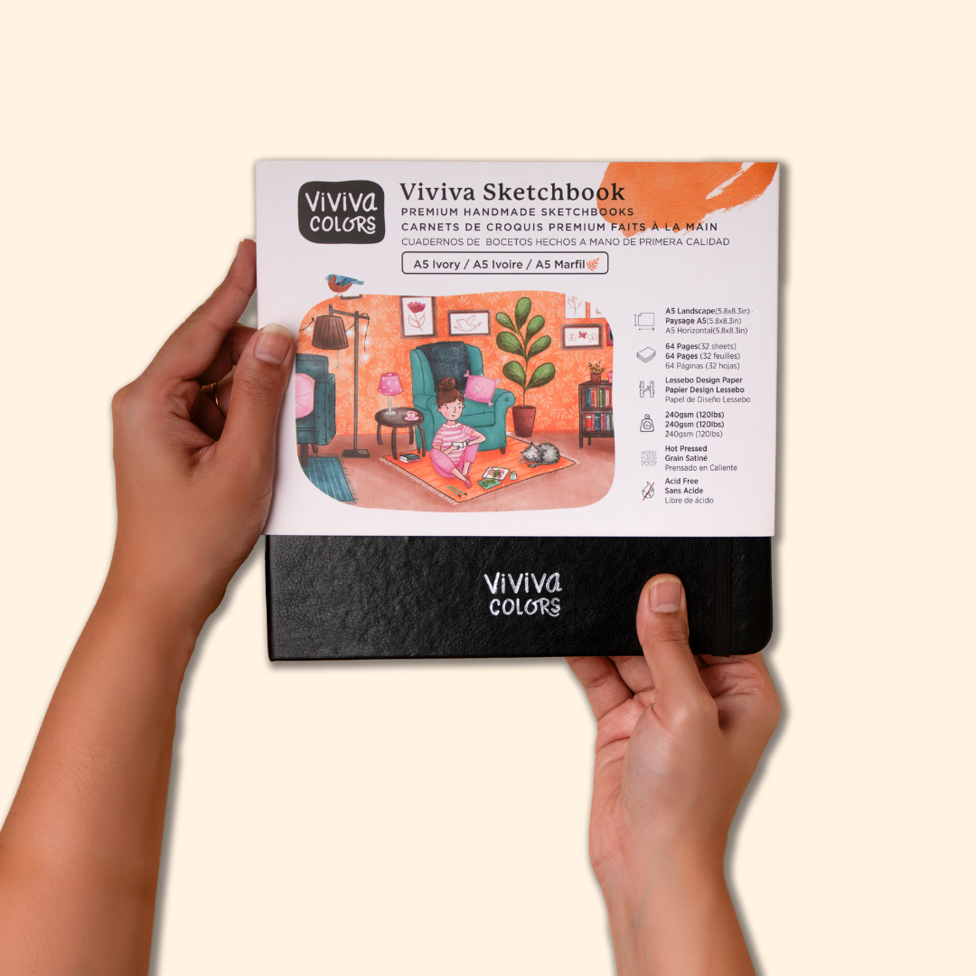 A5 Ivory Sketchbook - 240 GSM for Coloring & Sketching