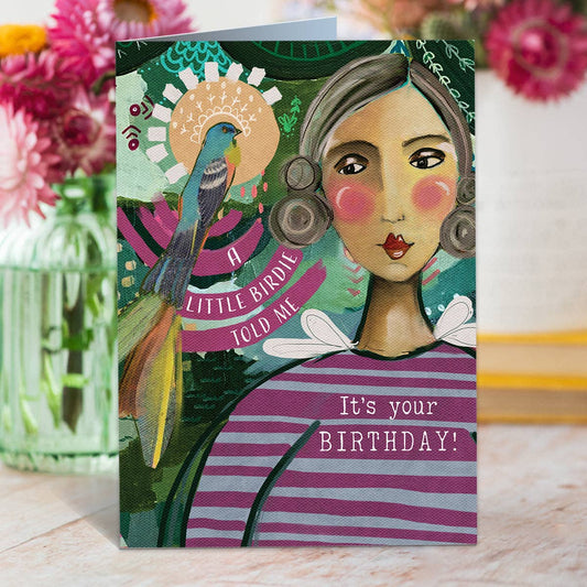 A Little Birdie Told Me Birthday Card